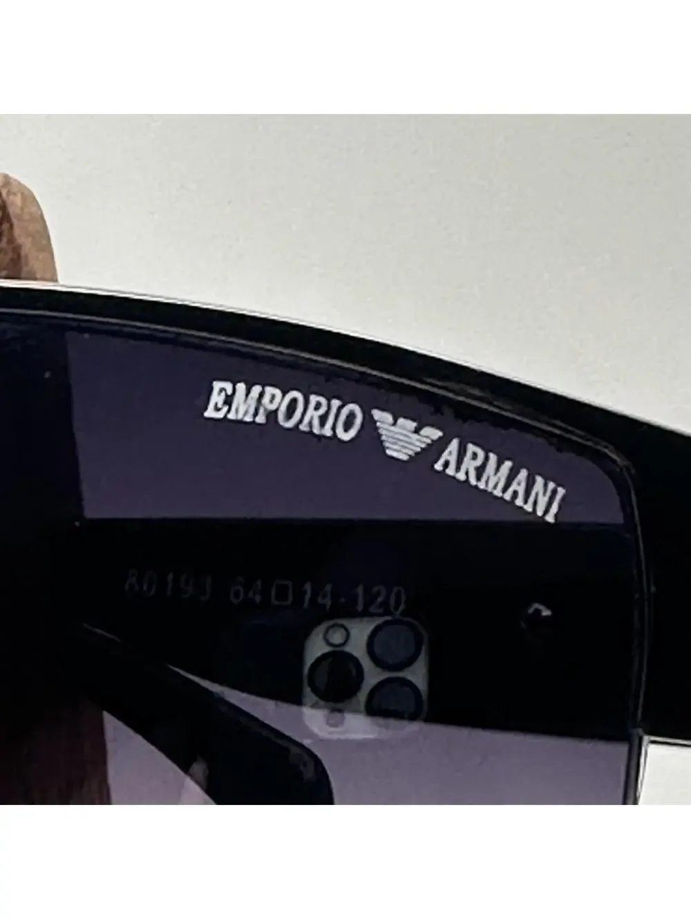Emporio Armani Black Semi-Rimless Sunglasses